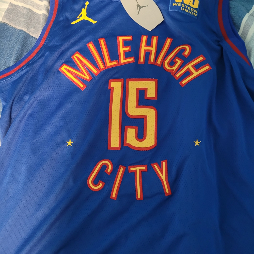 Nike Jordan Blue "Mile High City" #15 Basketball Jersey